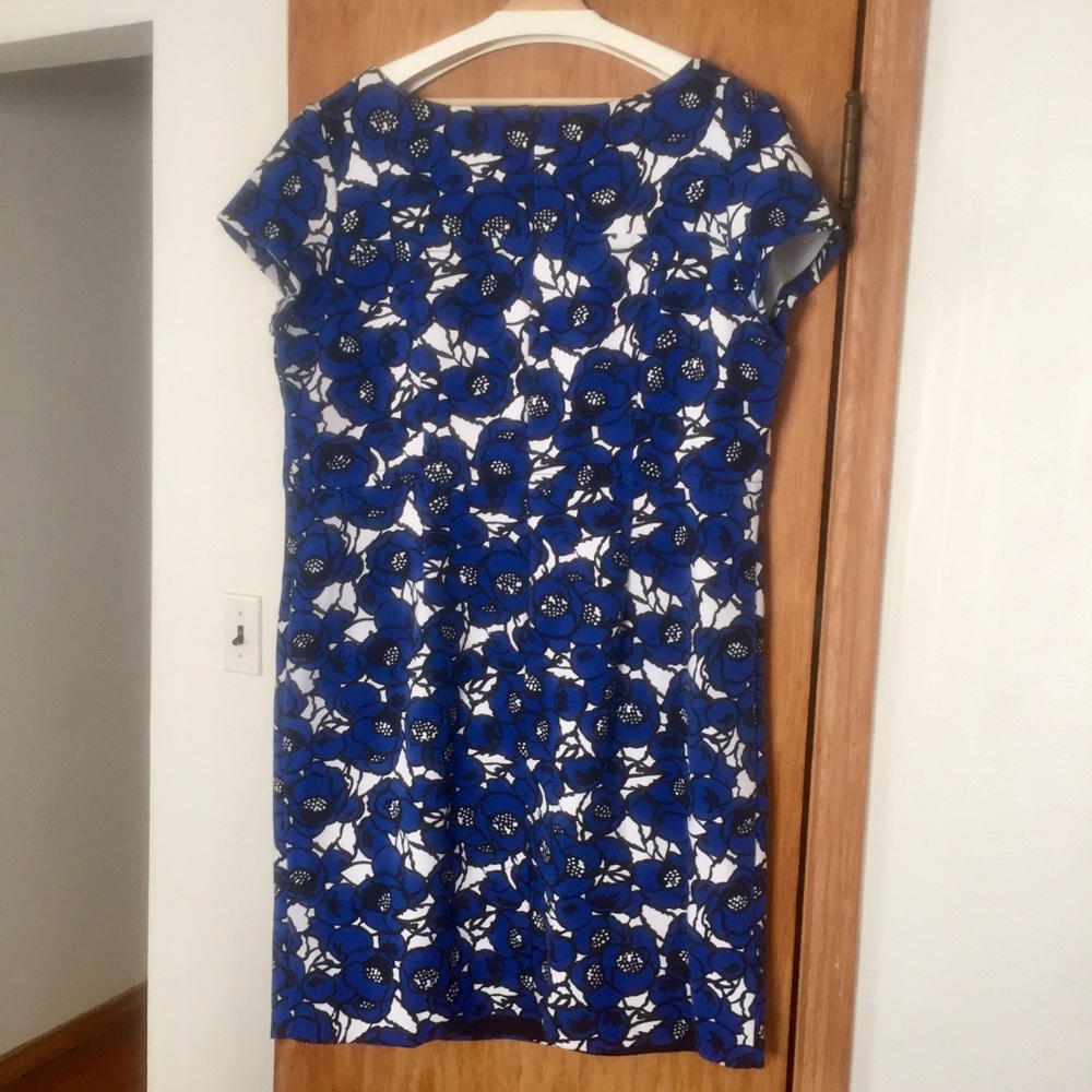 TALBOTS Royal Blue, White & Black Floral Dress 18W